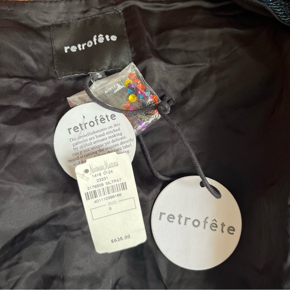 NWT RETROFETE GABRIELLE SEQUIN ROBE DRESS MULTI STRIPE SIZE SMALL - Picture 16 of 16